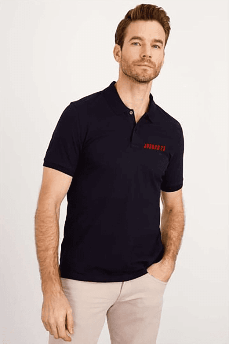 Erkek Pike Polo Yaka Tişört Düğmeli Baskılı T-Shirt - Beyaz — görsel 1 / 3