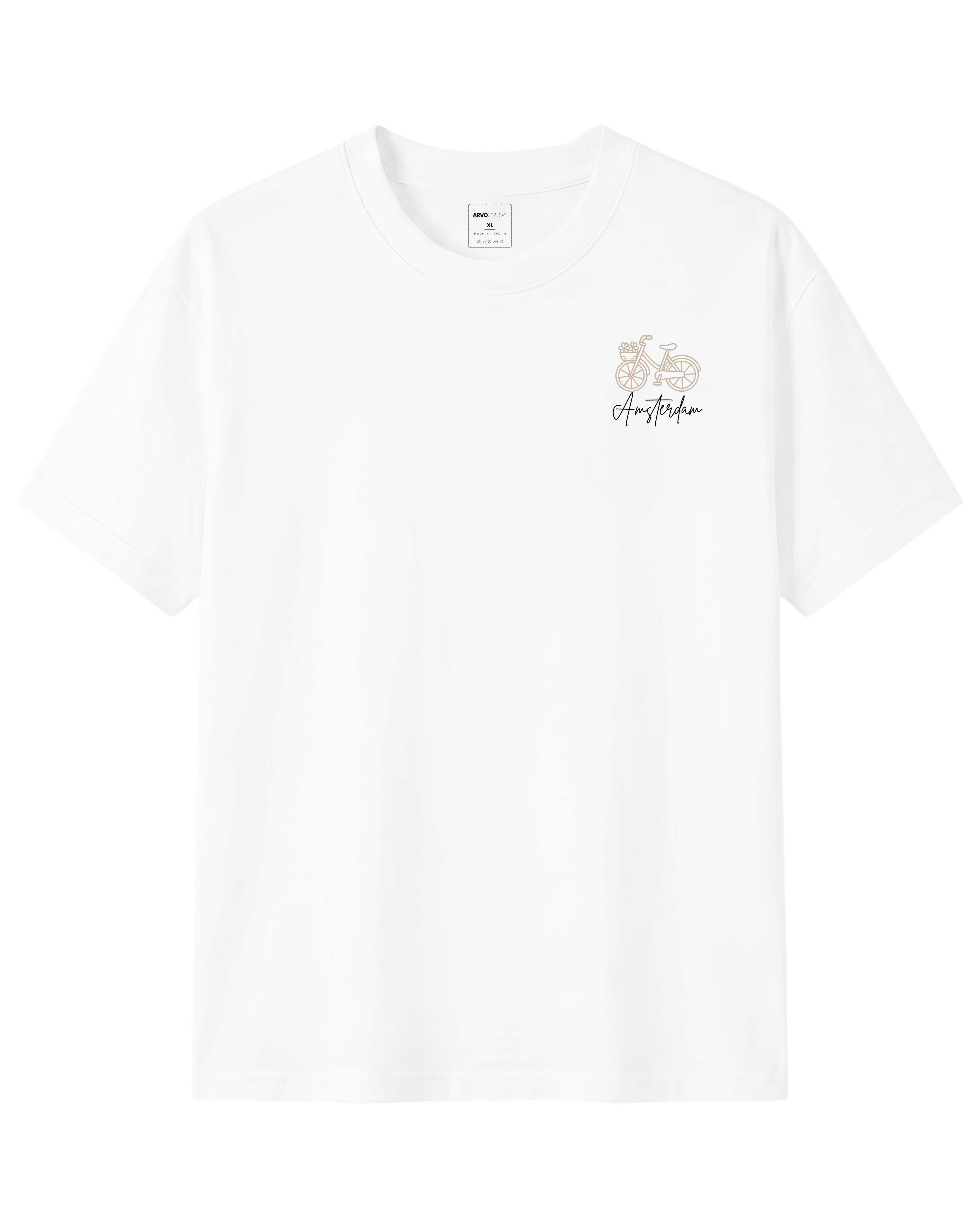 The Society Collection Amsterdam Oversize Unisex Tişört - Beyaz