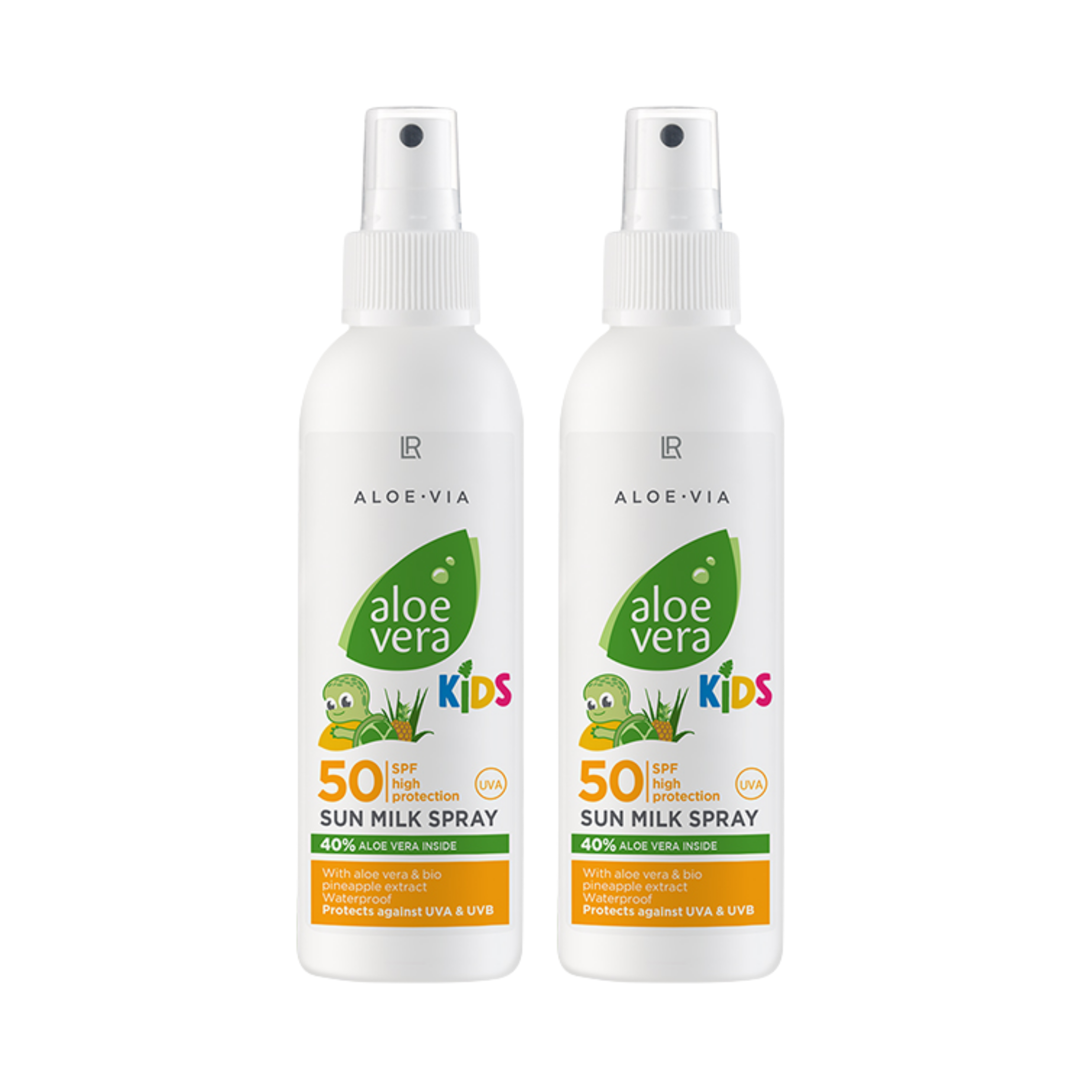 LR ALOE VIA Çocuk SPF 50 Güneş Spreyi 2’li | Hassas Ciltler İçin Yüksek Koruma
