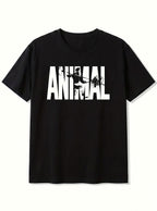 Animal Graphic Oversize Erkek Tişört - Siyah