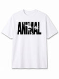 Animal Graphic Oversize Erkek Tişört - Beyaz