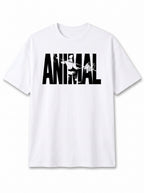 Animal Graphic Oversize Erkek Tişört - Beyaz