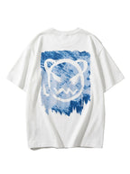 Blue Bear Oversize Erkek Tişört - Beyaz