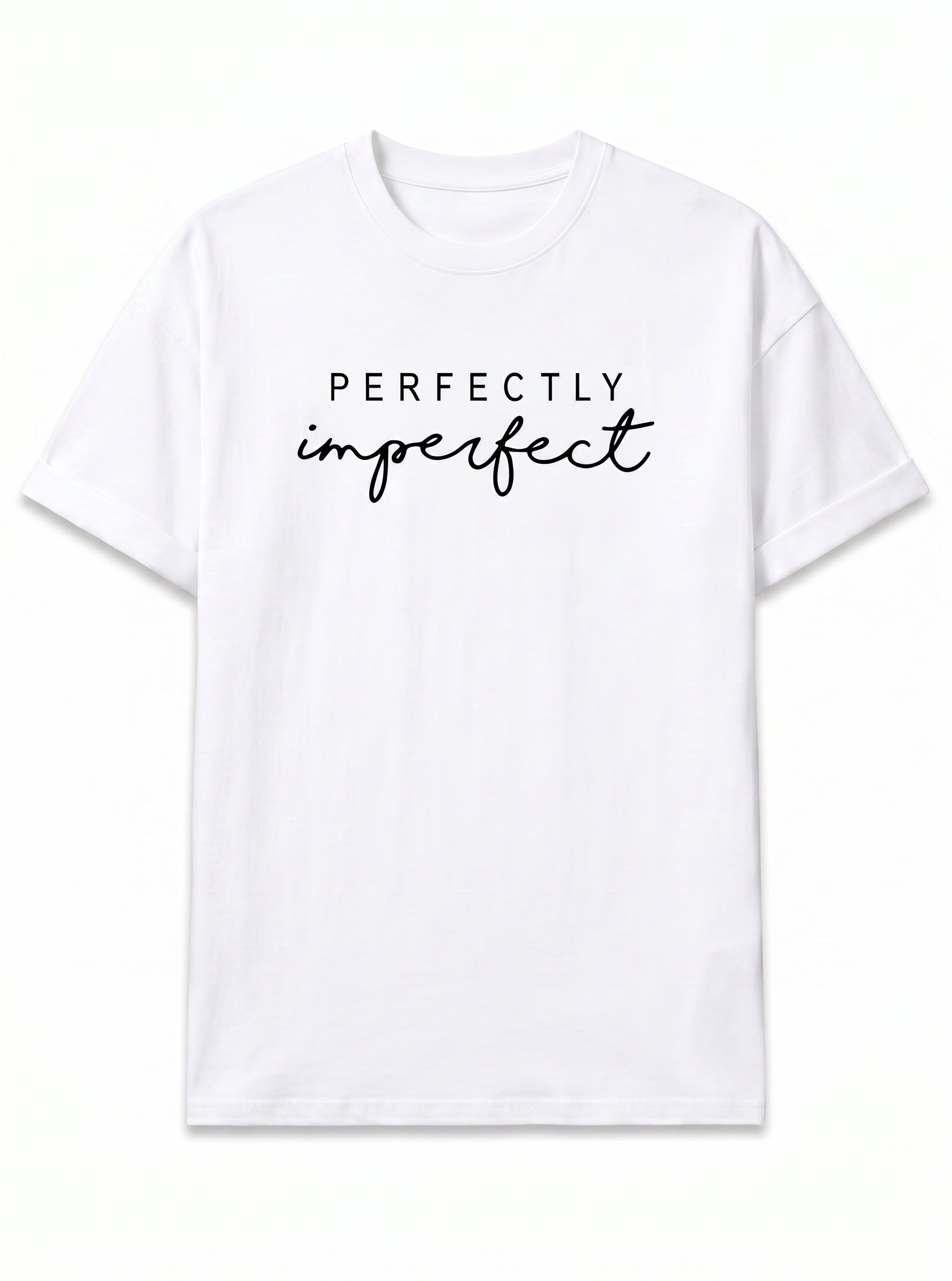 Perfectly Imperfect Oversize Erkek Tişört - Beyaz