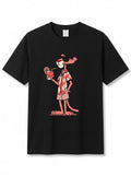 Pink Panther Graphic Oversize Erkek Tişört - Siyah