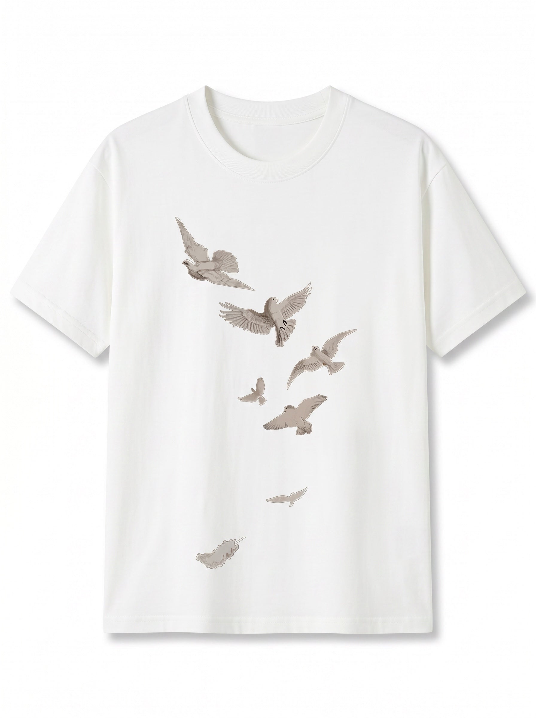 Free Flight Oversize Erkek Tişört - Beyaz