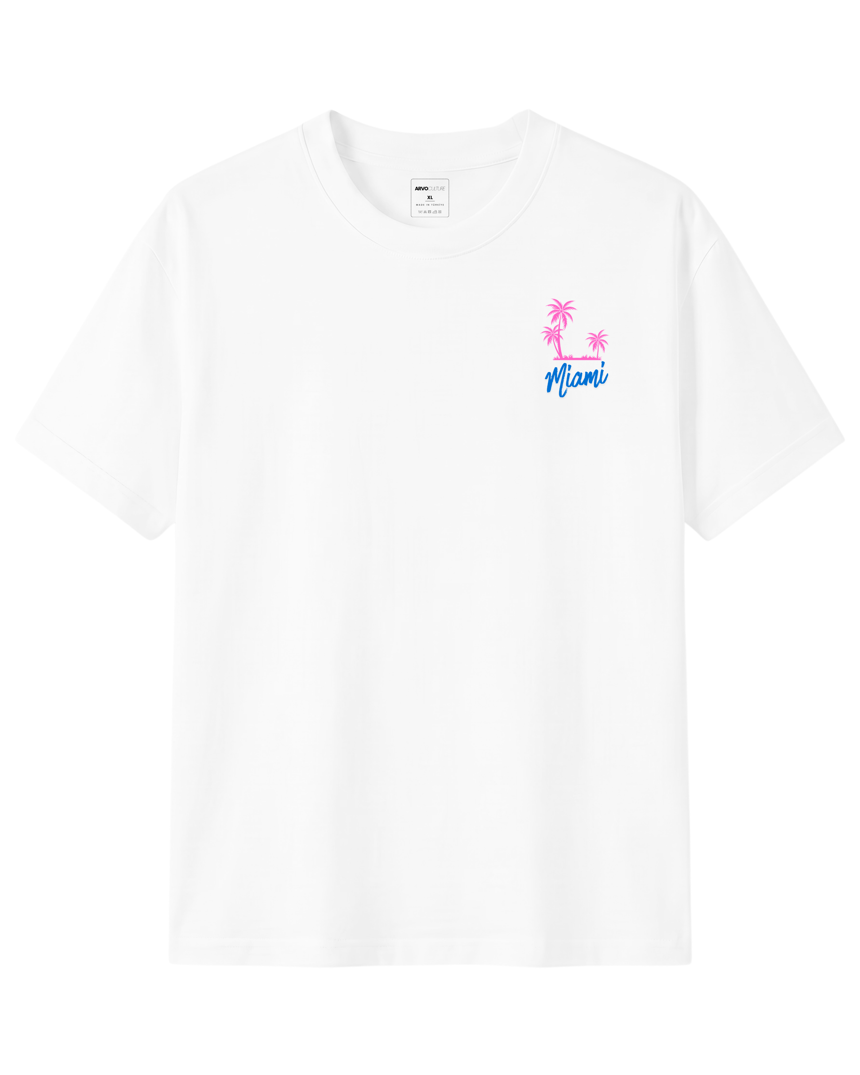 The Society Collection Miami Oversize Unisex Tişört - Beyaz