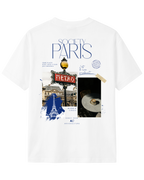The Society Collection Paris Oversize Unisex Tişört - Beyaz