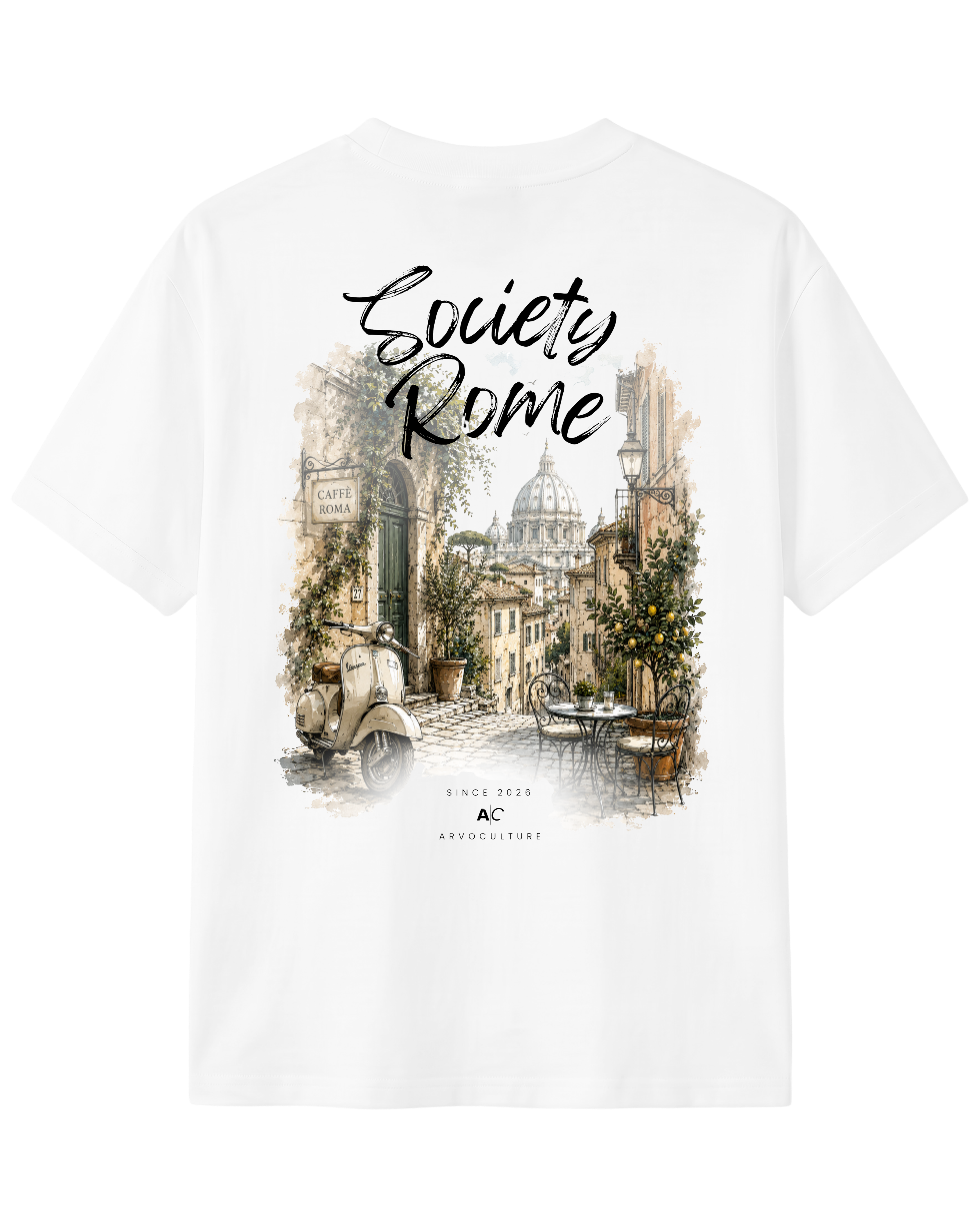 The Society Collection Rome Oversize Unisex Tişört - Beyaz