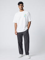 The Society Collection Palm Springs Oversize Unisex Tişört - Beyaz