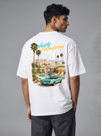 The Society Collection Palm Springs Oversize Unisex Tişört - Beyaz