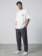 The Society Collection Miami Oversize Unisex Tişört - Beyaz