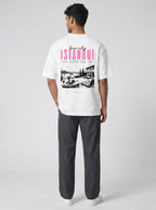 The Society Collection Istanbul Oversize Unisex Tişört - Beyaz