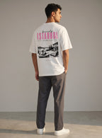 The Society Collection Istanbul Oversize Unisex Tişört - Beyaz