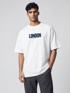 The Society Collection London Oversize Unisex Tişört - Beyaz