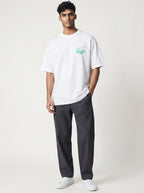 The Society Collection Malibu Oversize Unisex Tişört - Beyaz