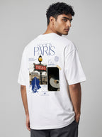 The Society Collection Paris Oversize Unisex Tişört - Beyaz