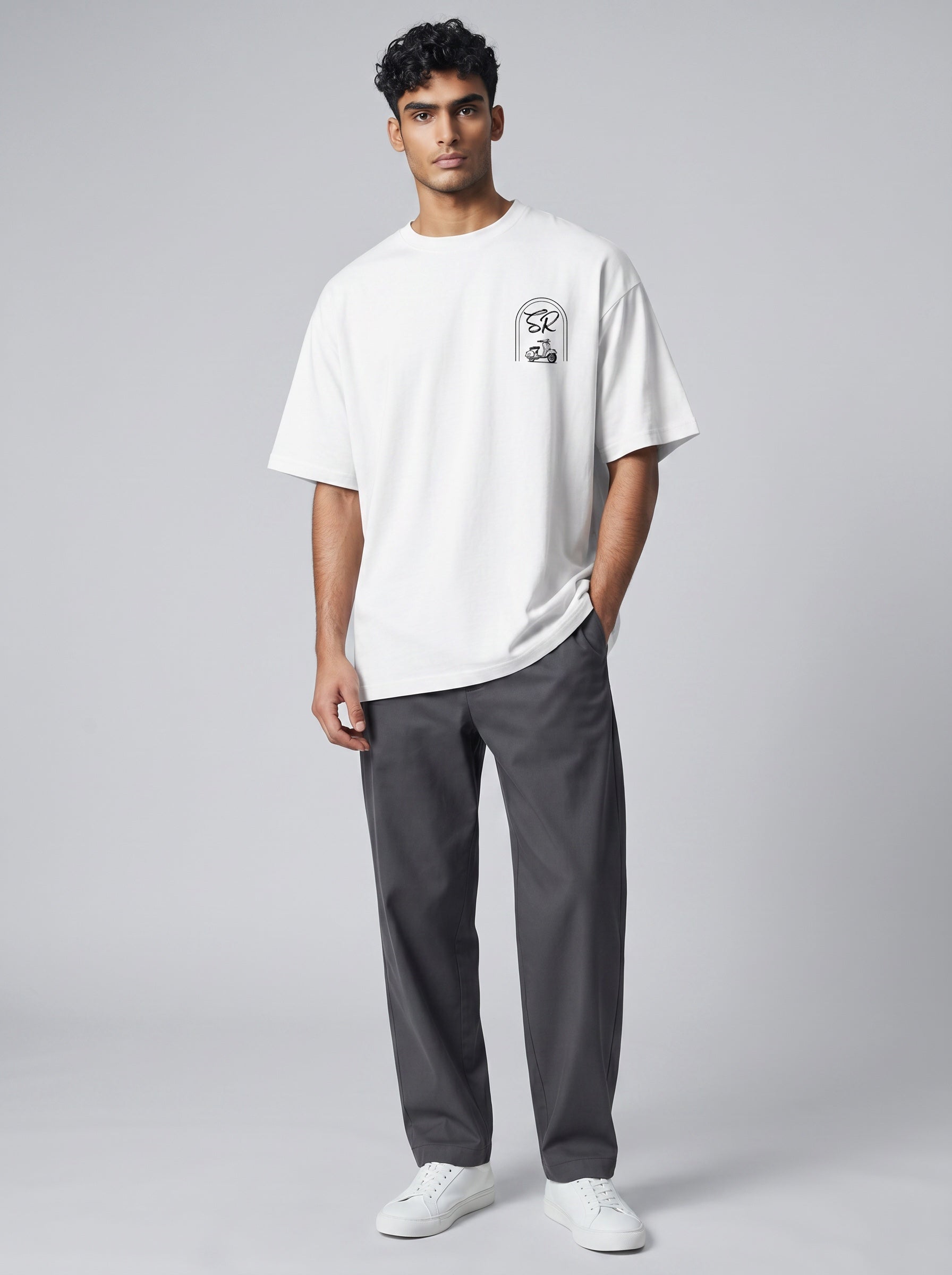 The Society Collection Rome Oversize Unisex Tişört - Beyaz
