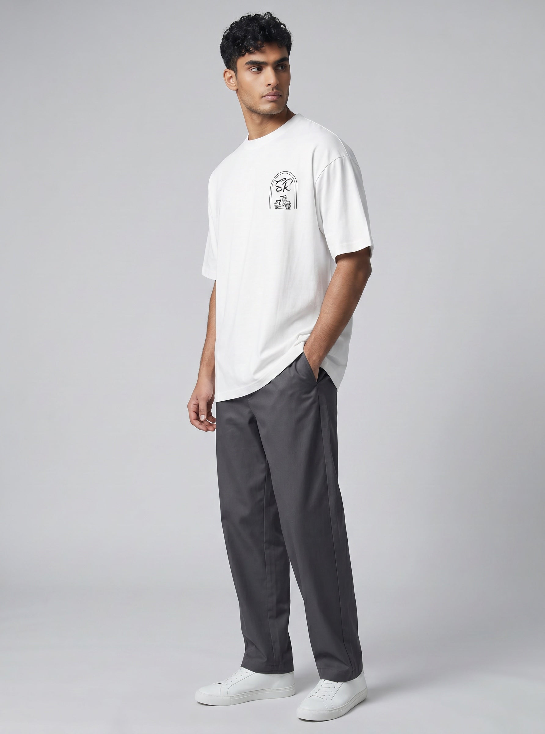The Society Collection Rome Oversize Unisex Tişört - Beyaz