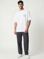 The Society Collection Malibu Oversize Unisex Tişört - Beyaz