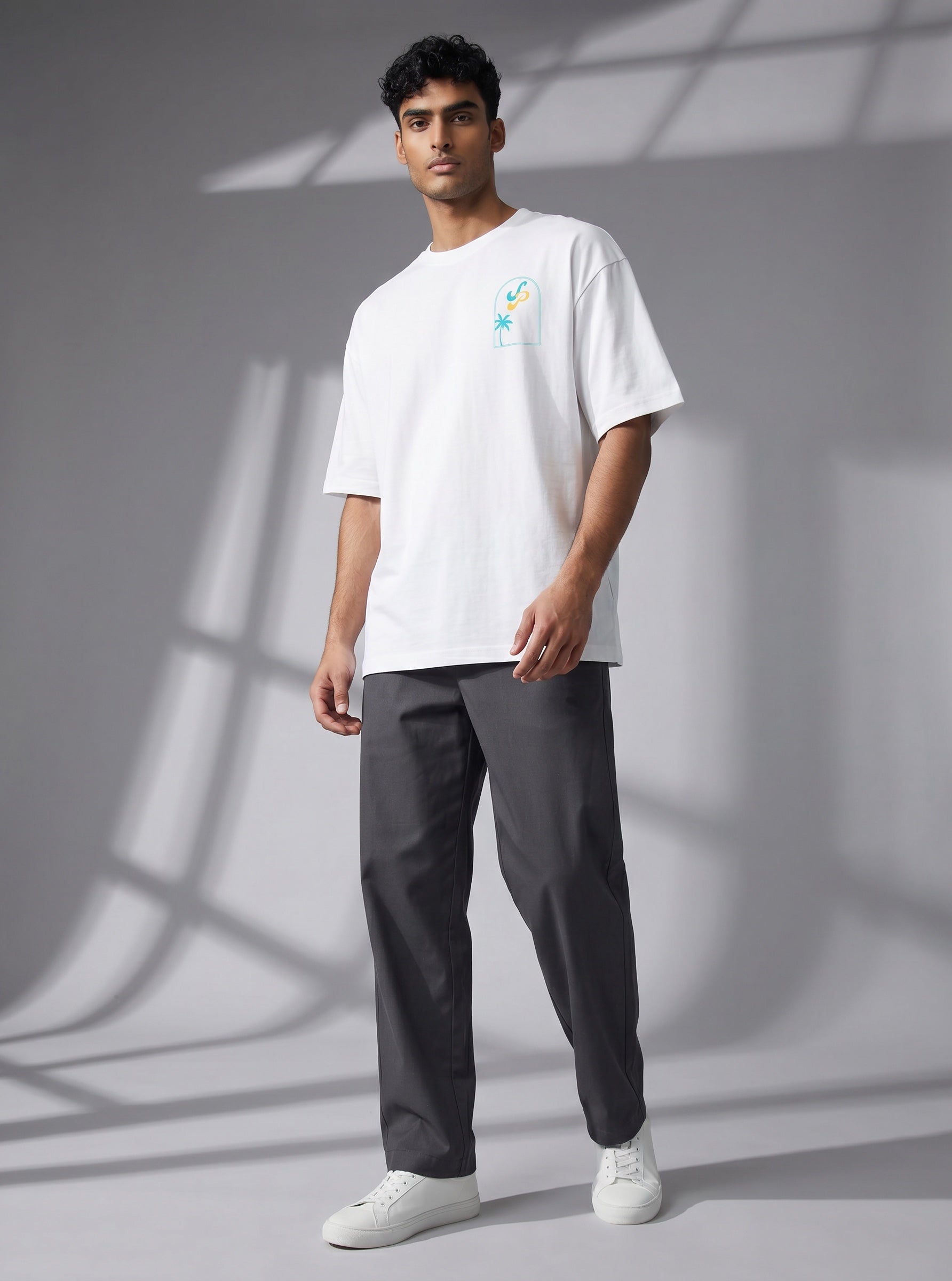 The Society Collection Palm Springs Oversize Unisex Tişört - Beyaz