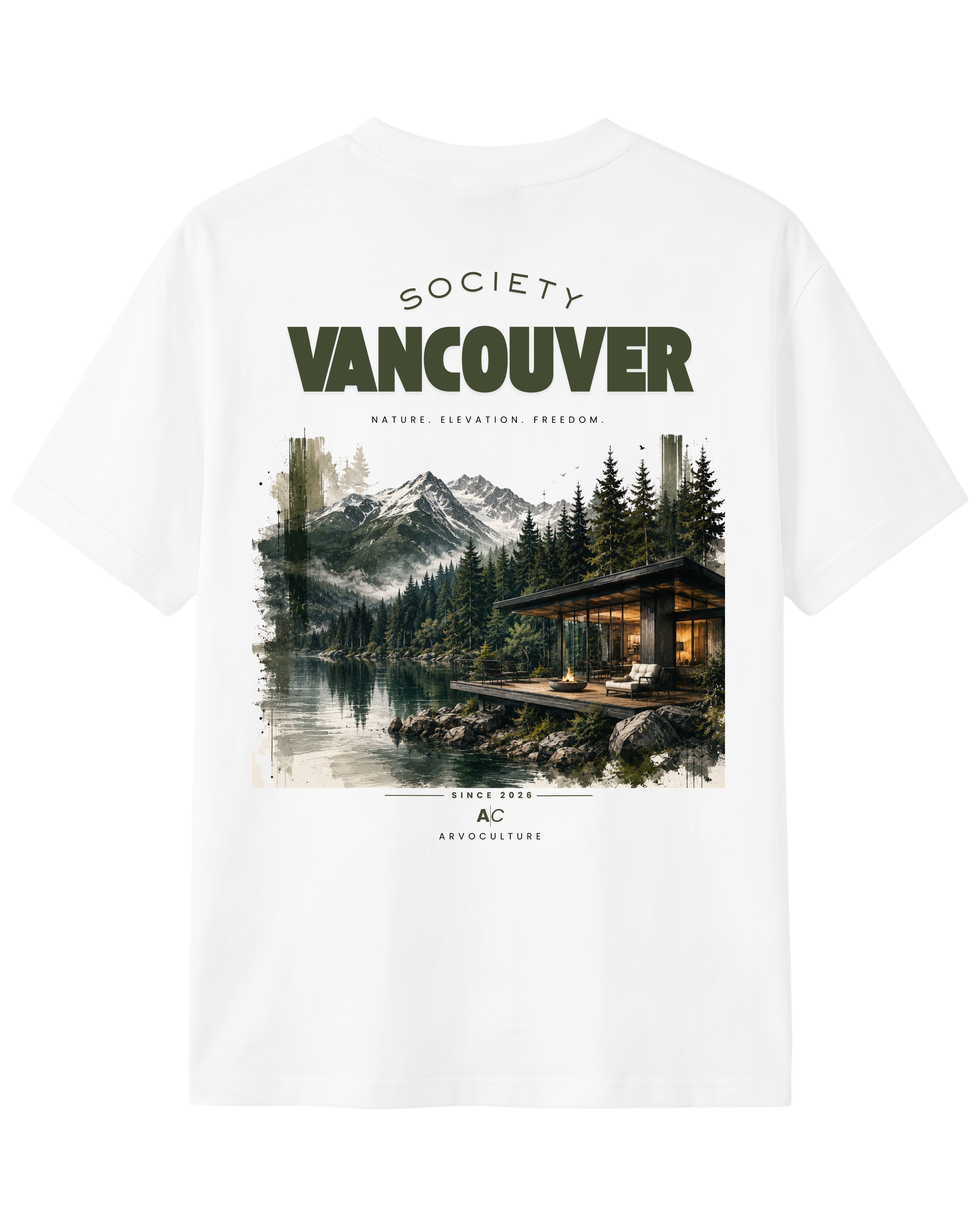 The Society Collection Vancouver Oversize Unisex Tişört - Beyaz