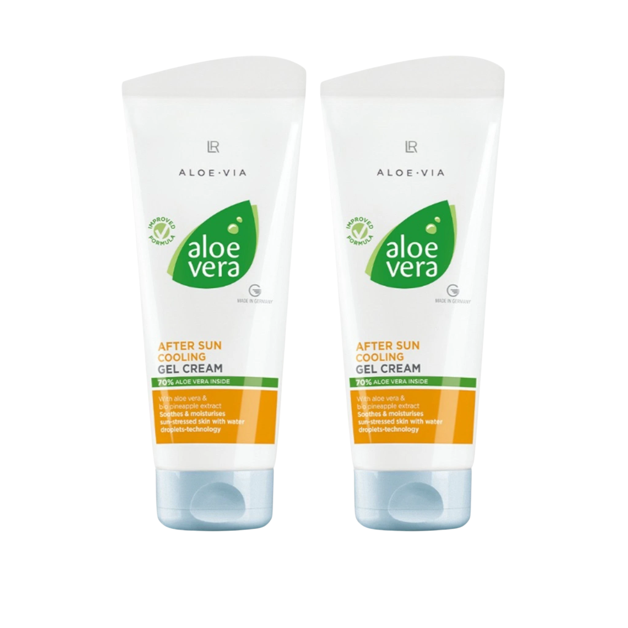 ArvoCulture LR Aloe Vera Güneş Sonrası Soğutucu Jel Krem, 2'li set. Cildi nemlendirir ve rahatlatır.