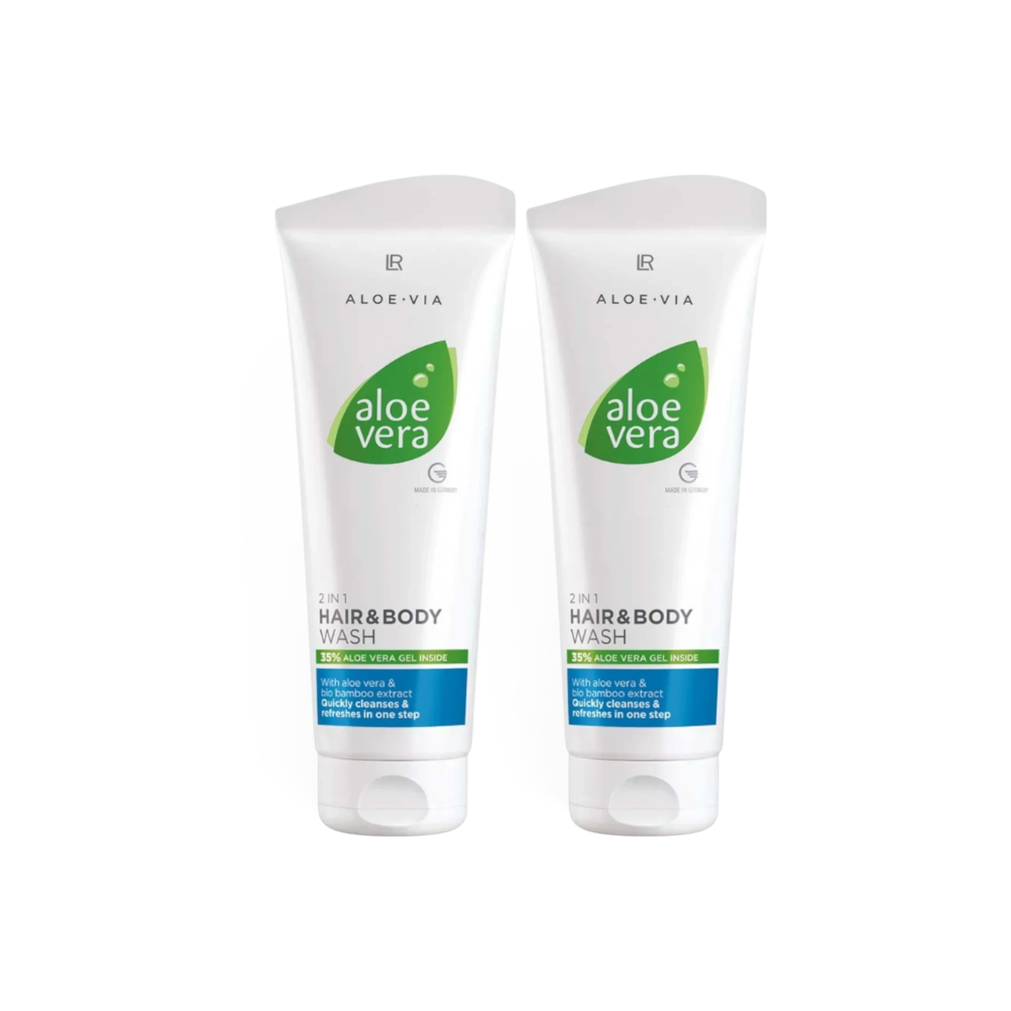 ArvoCulture LR Aloe Vera 2'si 1 arada saç ve vücut yıkama jeli 2'li set, nemlendirici bambu özlü bakım ürünü
