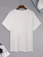 Erkek Tişört Palmiye Baskılı Bisiklet Yaka Kısa Kol T-Shirt - Beyaz