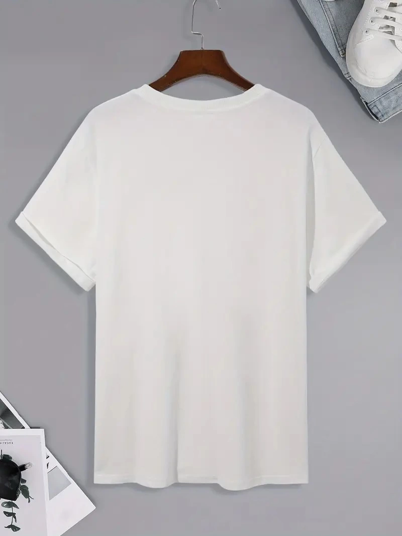 Erkek Tişört Palmiye Baskılı Bisiklet Yaka Kısa Kol T-Shirt - Beyaz