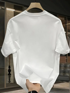 Erkek Bisiklet yaka t-shirt Pembe Panter Baskılı Kısa Kollu Tişört - Beyaz