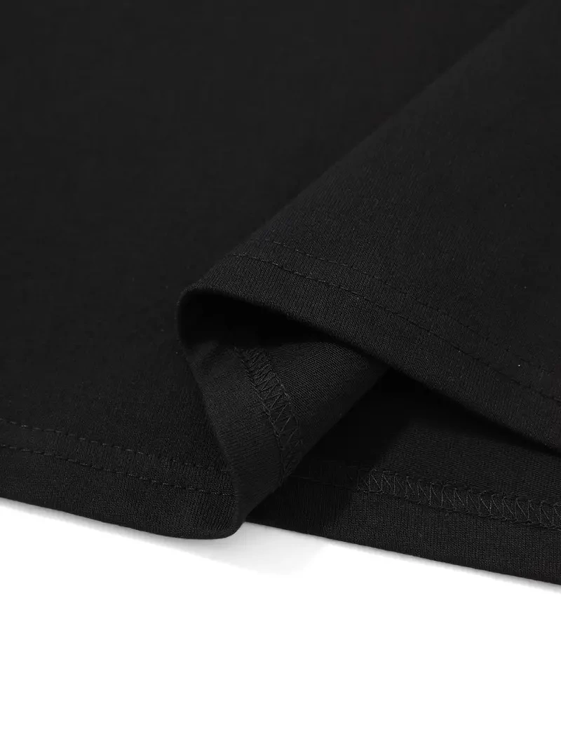 Erkek Tişört Palmiye Baskılı Bisiklet Yaka Kısa Kol Yazlık T-shirt - Siyah