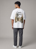 The Society Collection Rome Oversize Unisex Tişört - Beyaz